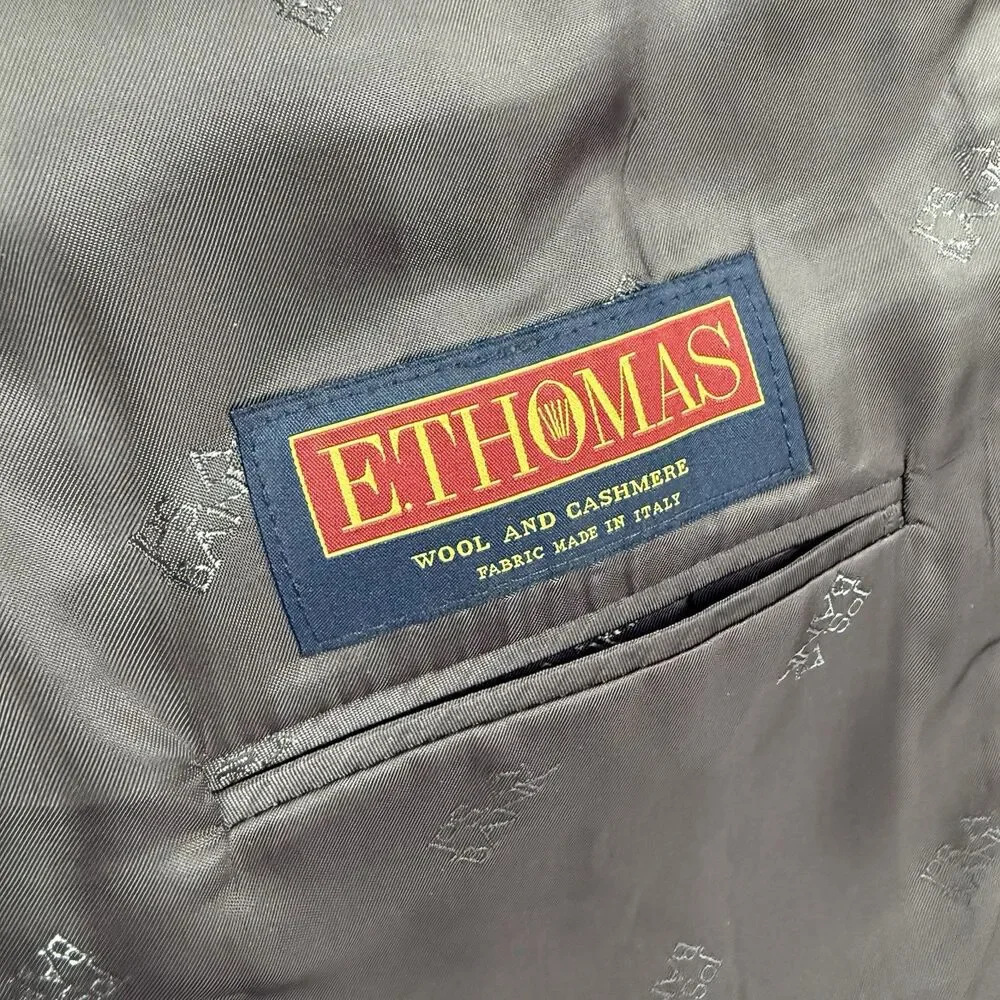 Jos A Bank Reserve Traditional Fit Blazer Jacket 46R Plaid E Thomas Cashmere